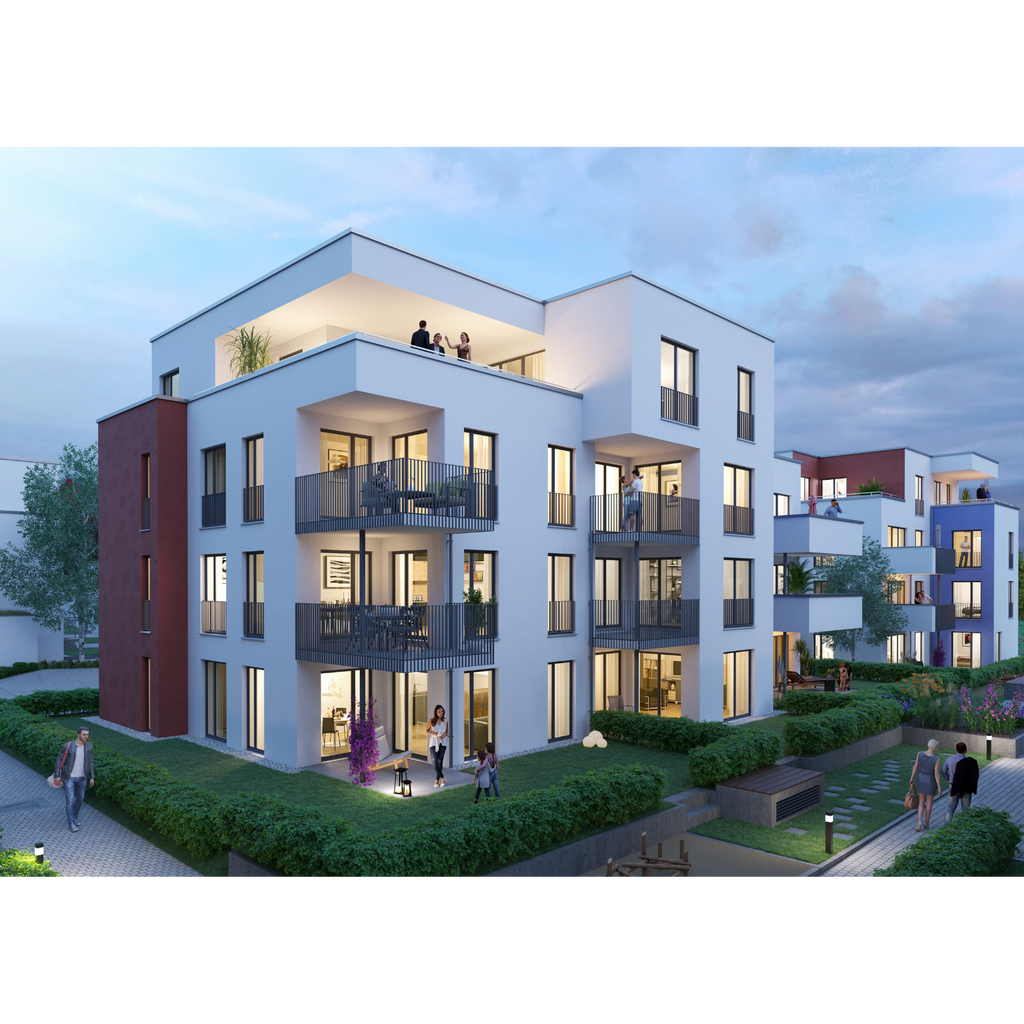 Modernes Mehrfamilienhaus mit Bakon und Garten