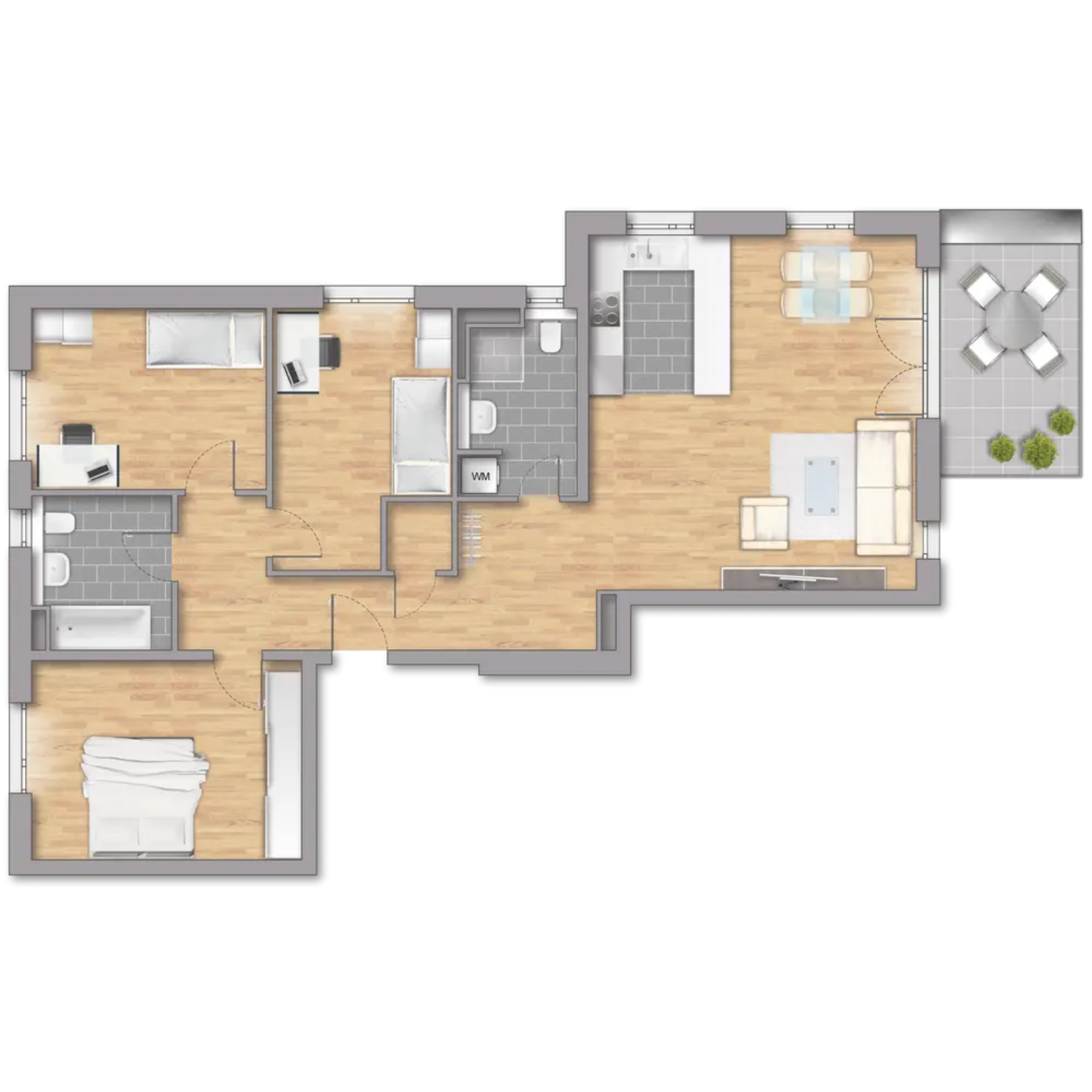 4-Zimmer-Wohnung mit 102 m² inkl. Balkon (A1 12)