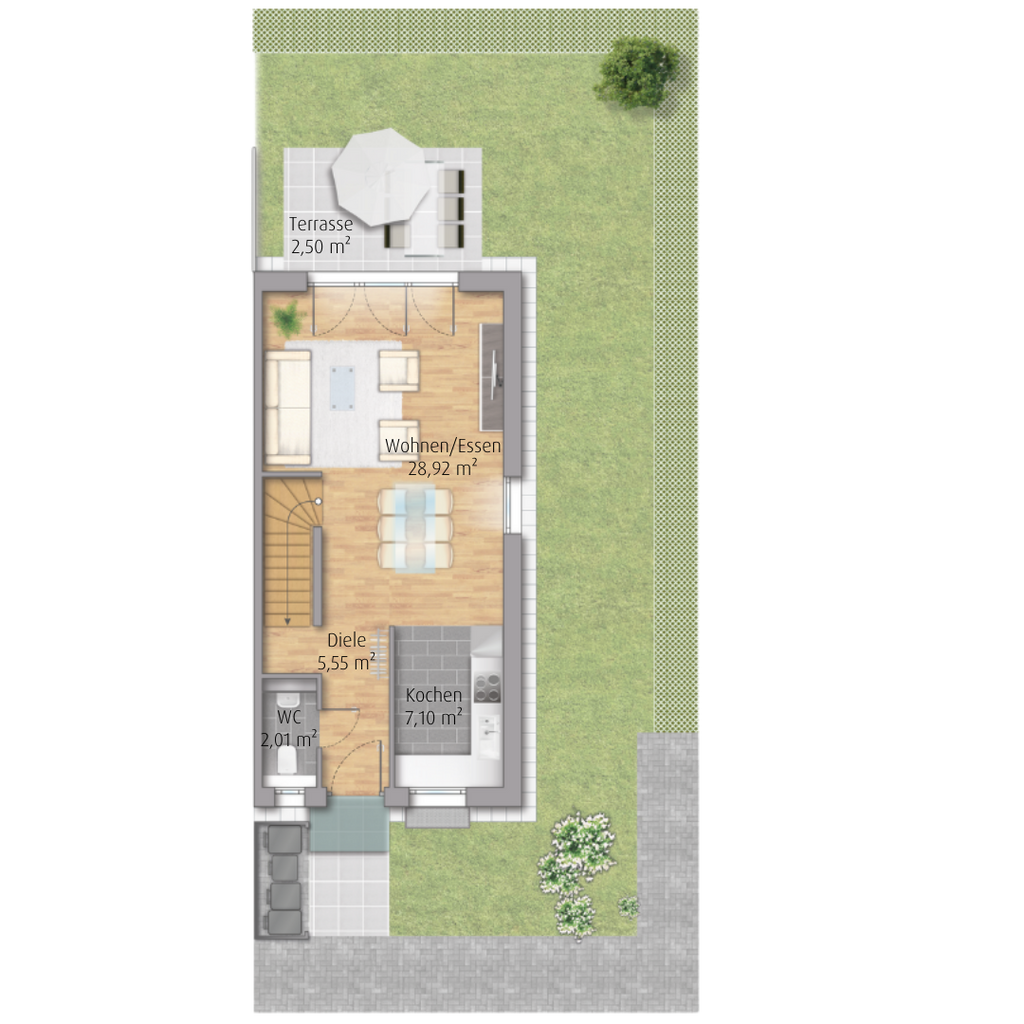 Reihenendhaus mit 124 m² in Salem