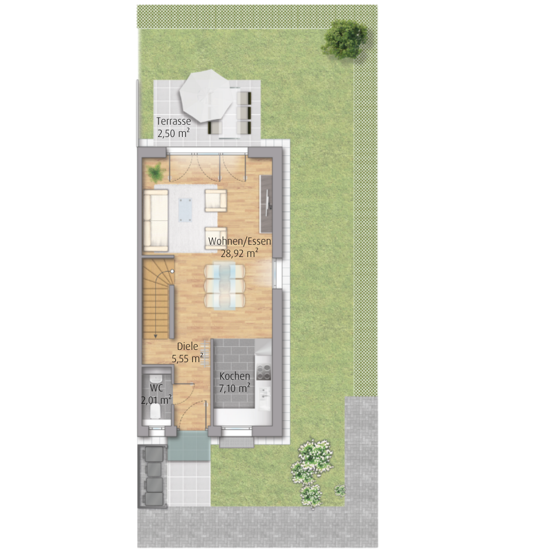 Reihenendhaus mit 124 m² in Salem
