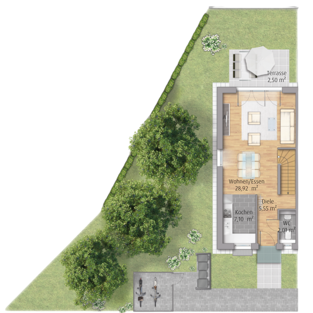 Reihenendhaus mit 124 m² in Salem