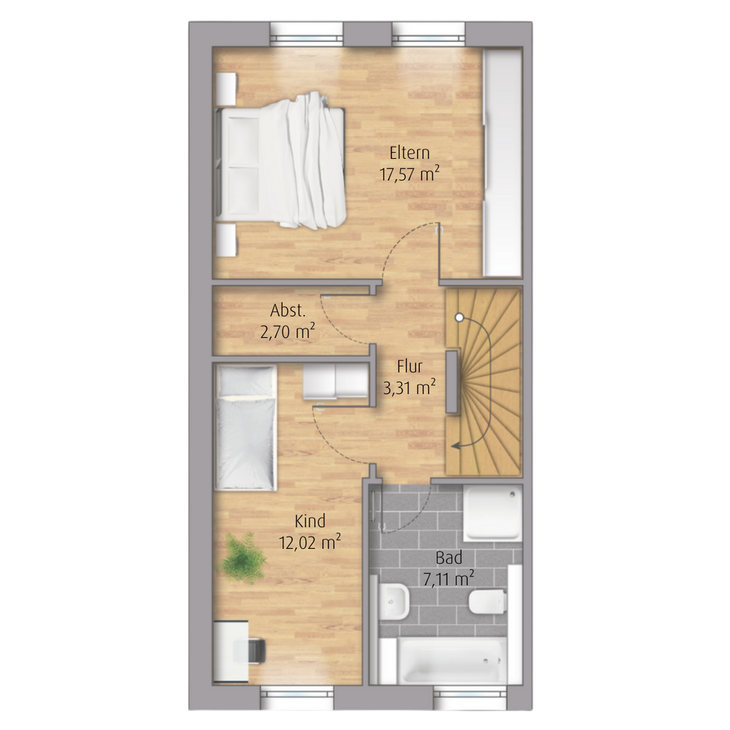 Reihenendhaus mit 124 m² in Salem